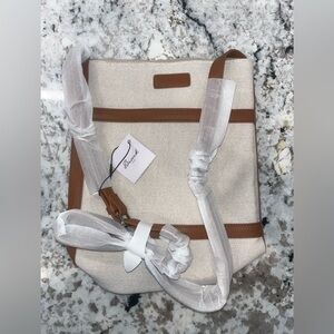 Brouk And Co Capri Double Wine Bag Brown Cream Tan New with Tag
